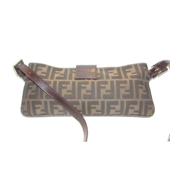 Fendi Baguette Style Shoulder Cross Body Zucco Print In Browns Canvas - Picture 2 of 12